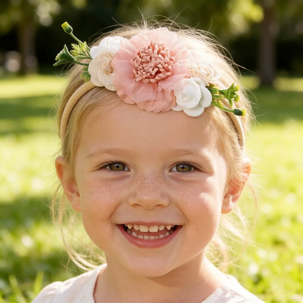 

3pcs Newborn Baby Flower Headband Nude Nylon Headbands Fake Flower Girls Photography Kids Hair Accessory Soft Nylon Headwrap Set