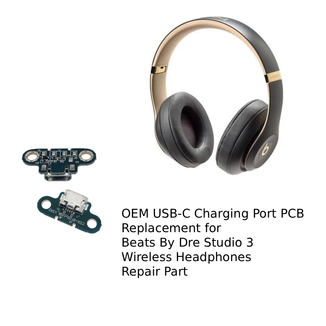 OEM USB-C Charging Port PCB Replacement for Beats By Dre Studio 3 Wireless Headphones Repair Part