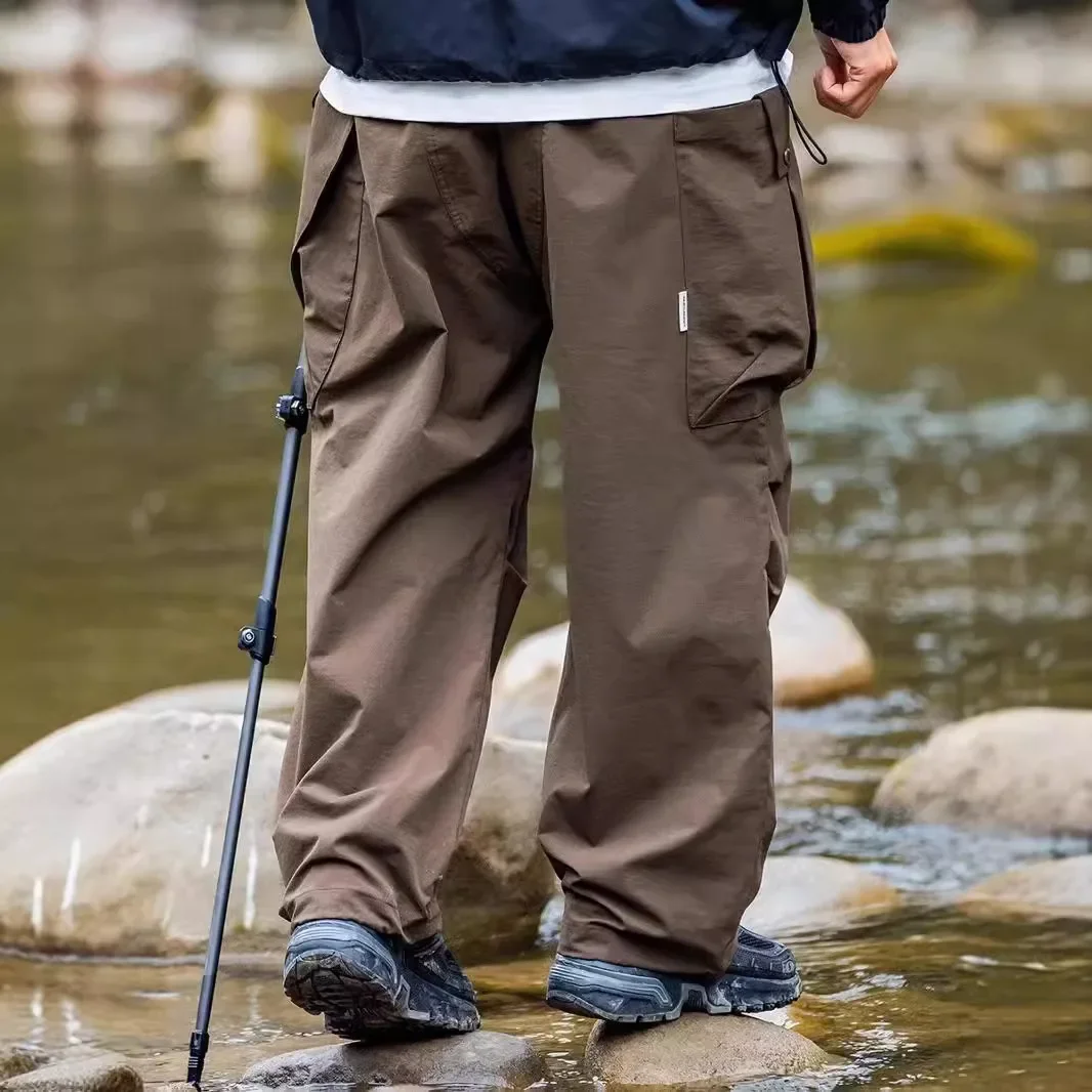 

Spring New Baggy Wide Leg Casual Pants For Men's Summer Japanese Korean Fashion Multi Pocket Cargo Pants Streetwear Men