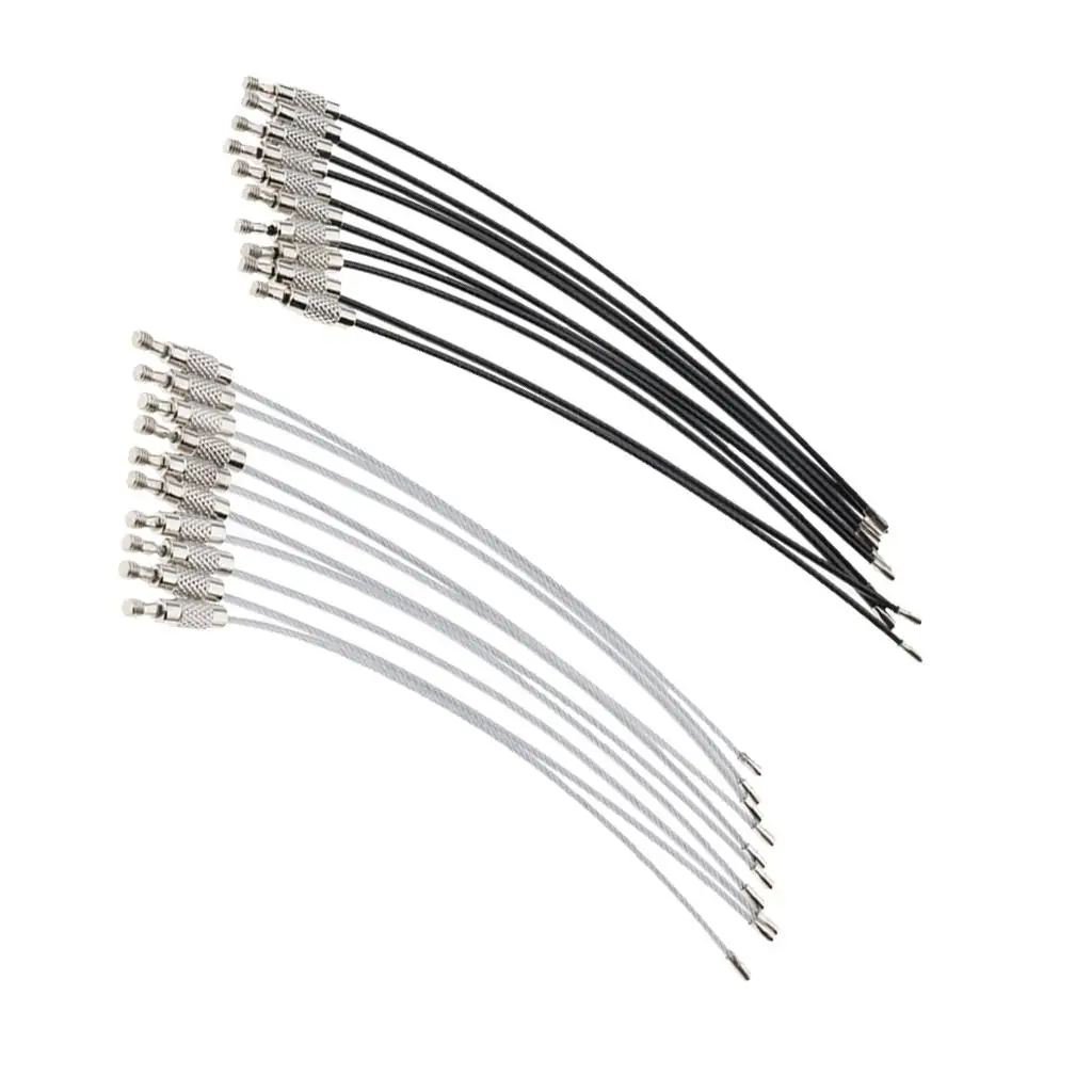 Key Rings Wire Loop PVC Coated Stainless Steel Cable Connectors for Hanging Luggage Tag and Safety Rope Tools