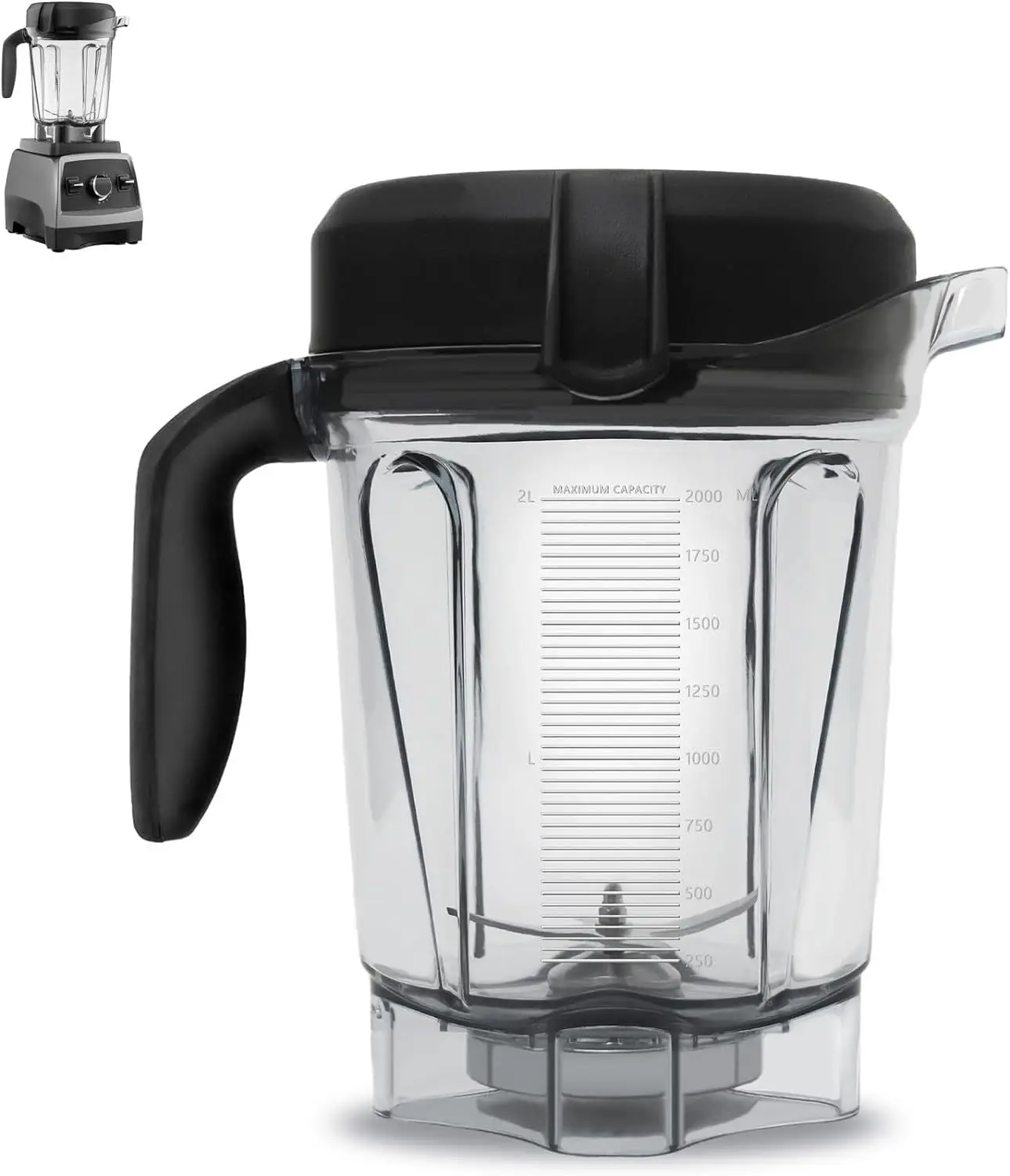 Copo de Liquidificador de 64oz Compatível com Vitamix 750, Jarra de Substituição, Peças de Acessórios Sobressalentes