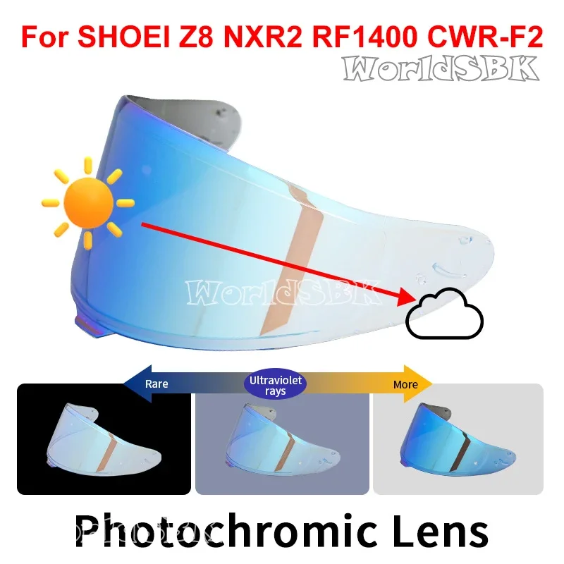 Fotochromowy wizjer do SHOEI RF1400 RF-1400 NXR2 CWR-F2 Z8 CWR-F2R X15 X-15 X-Fifteen X-SPR Pro Autochromic Lenses Helmet Shield
