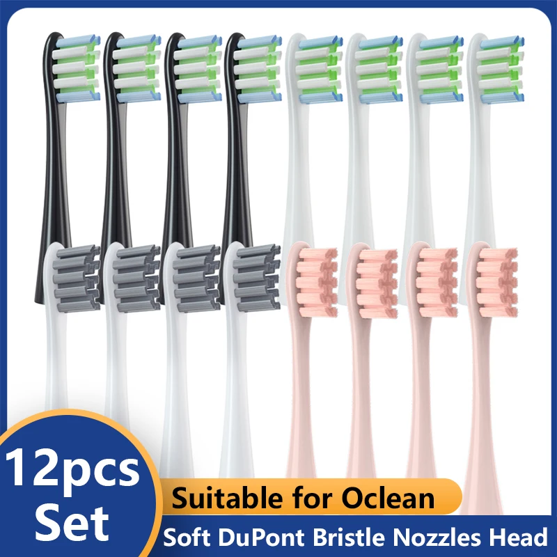 10-12pcs Replacement Brush Heads for Oclean X/X PRO Elite/F1/ One/ Air 2 Sonic Electric Toothbrush Nozzles Soft DuPont Bristle