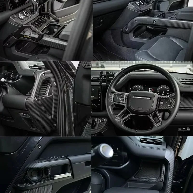 Car Accessories Dry Carbon/ABS Interior Kits Central Control Saddle Easy Installation 100% Fitment Defender BeHi!