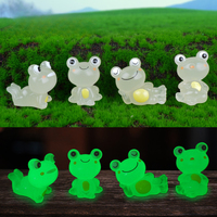 1Pc Mini Fluorescent Little Frog Ornament Miniature Figures Tiny Frog Resin Handicraft Micro Dollhouse Decoration