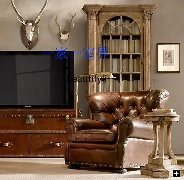 

ss K178 s25 American splicing log oak retro bookcase French old carving display collection cabinet