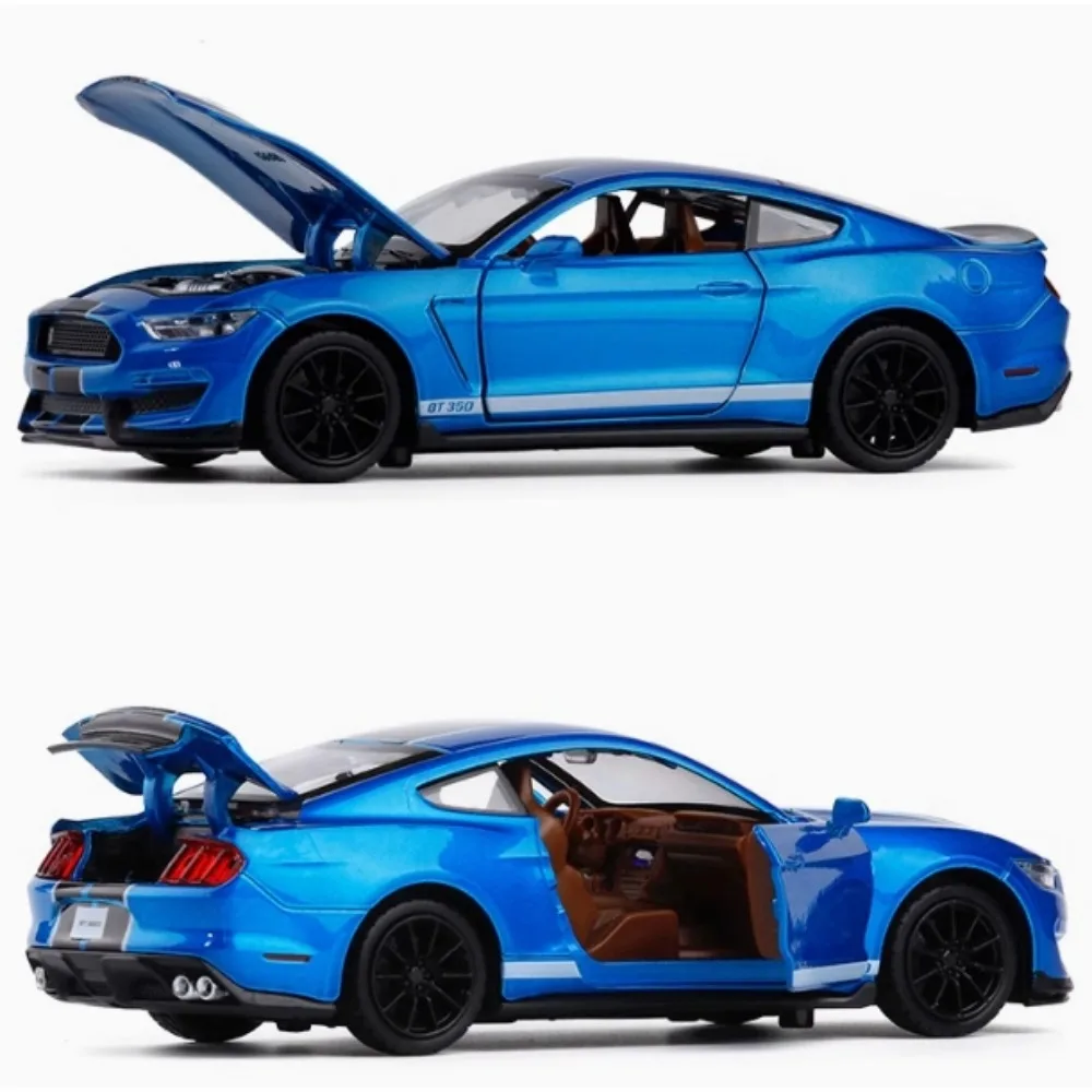 1:32 supercoche de alta simulación Ford Mustang Shelby GT350 modelo de coche de aleación extraíble coche de juguete para niños 4 puertas abiertas regalos para niños GT500