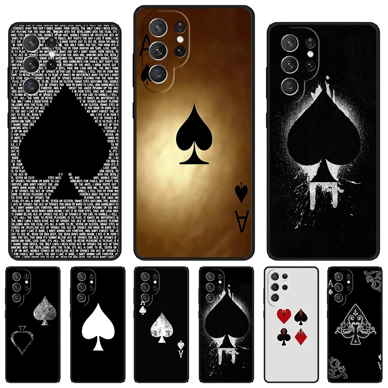 Ace of Spades Poker phone case For Samsung Galaxy S24 S23 S22 Ultra Note 10 20 Plus S8 S9 S10 S20 S21 FE Cover