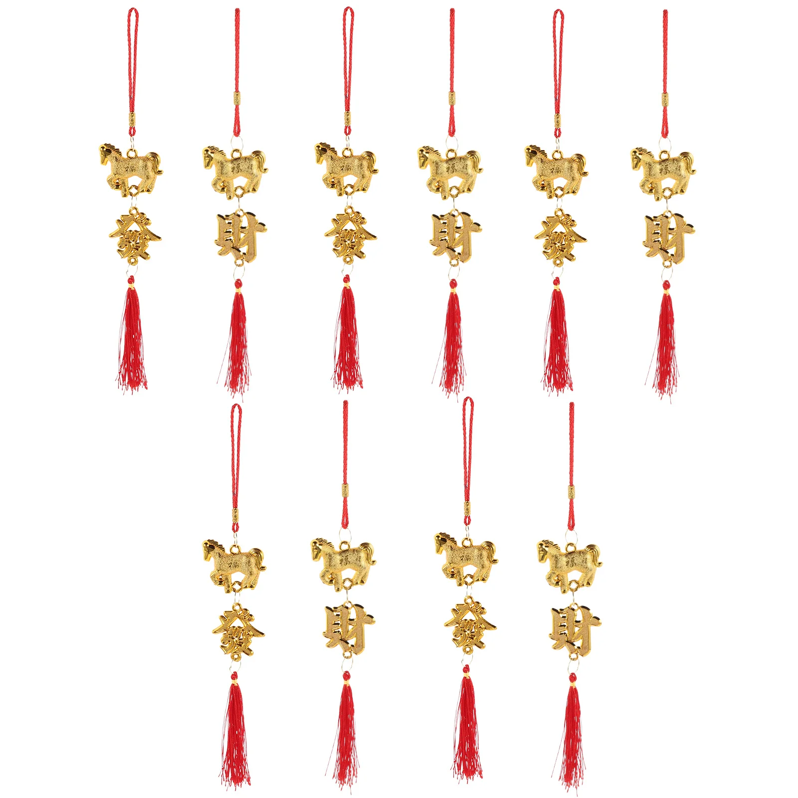 

10pcs Year Of The Horse Pendant Chinese New Year Hanging Decorations 2026 Festival Ornaments For Home Office Car Door Fu