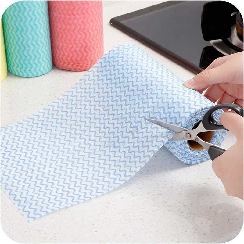 1Pc Disposable Dishcloth Roll Kitchen Bathroom Cleaning Washing Cloth Rag Non-woven Fabrics Disposable Washing Cloth Home Supply