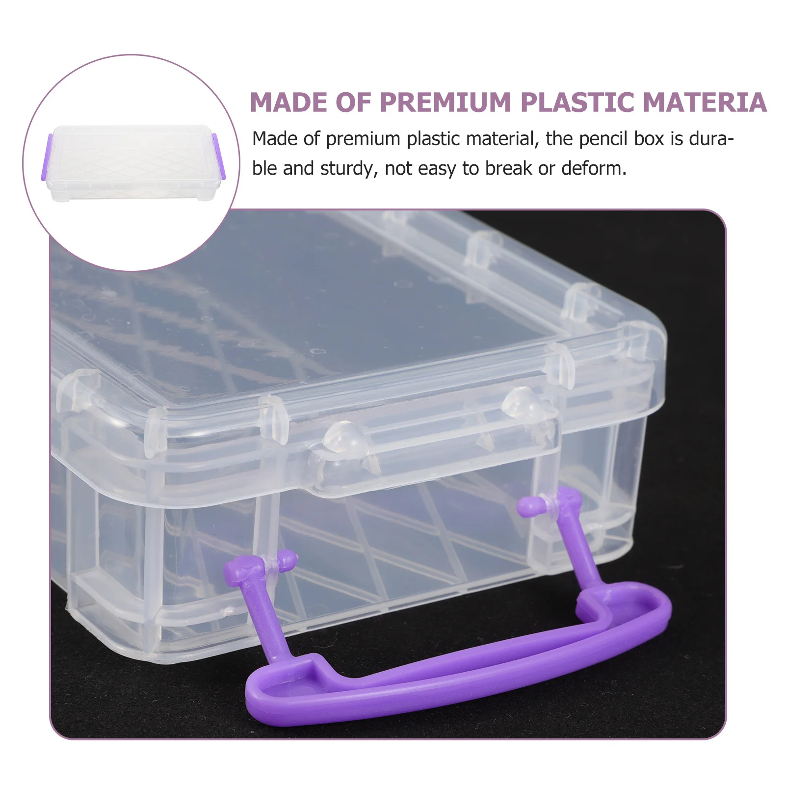 

Clear Plastic Pencil Box Large Capacity Useful Storage Box for Pens Pencils Painting Brushes Pencil Case Pen Supply