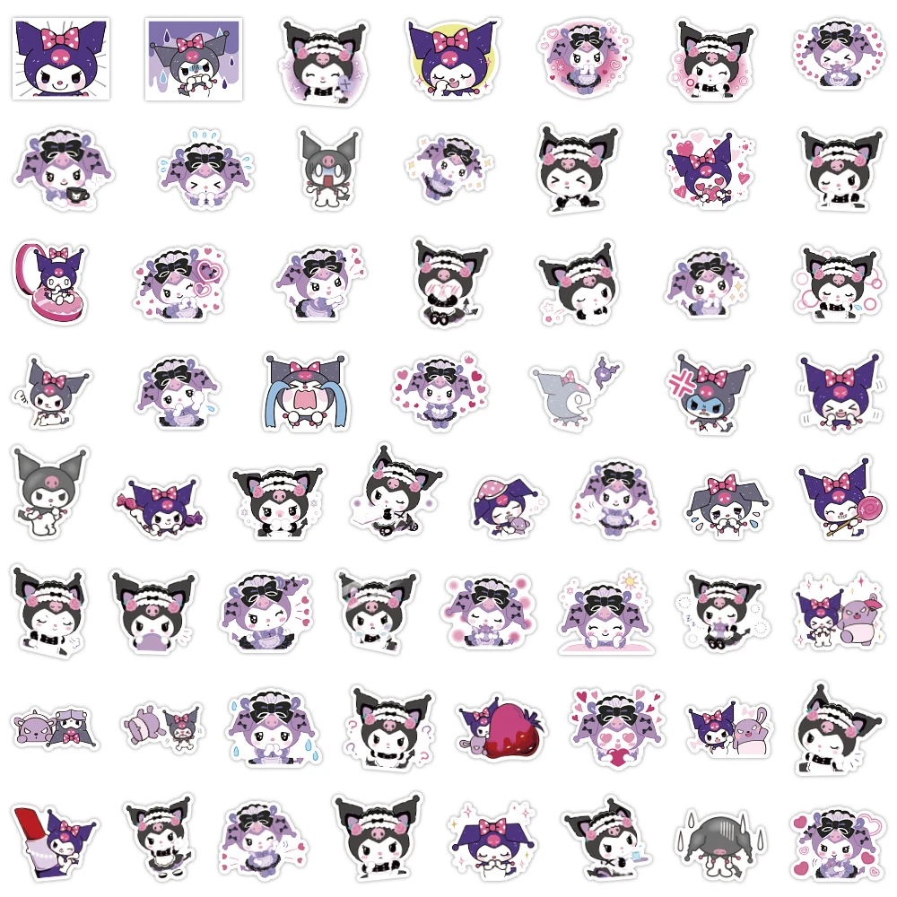 120pcs Non-repeating Cute Sanrio Kuromi Children’s DIY Graffiti Stickers