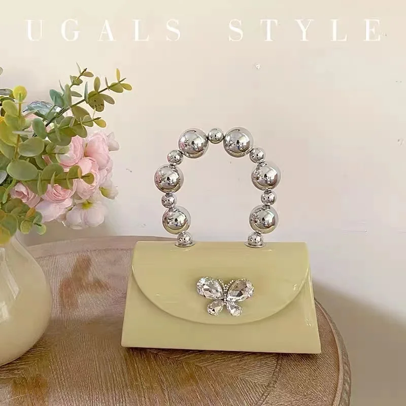 Luxury Design Beads Beaded Women Fashion Handbag Crystal Rhinestone Diamond Evening Bag Wedding Party Clutch Purse Crossbody Bag