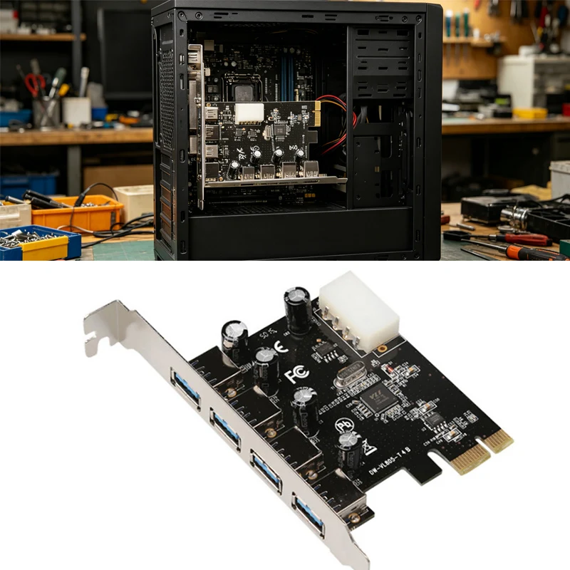 

USB HUB PCI-E To USB3.0 Card dock station PCIE Sata Card Controller game PCI-E Riser Card expansion card Extender PCIe Converter