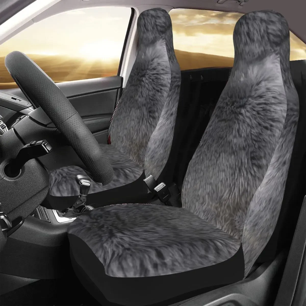 Grey Sheepskin Fur Hide Universal Car Seat Cover Auto Interior AUTOYOUTH Car Seat Covers Polyester Seat Protector