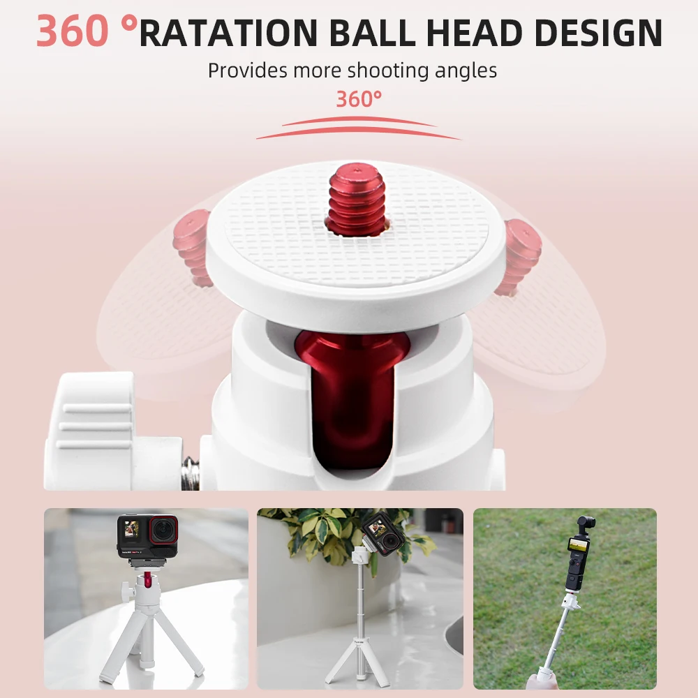 접이식 셀카봉 삼각대, 인스타 360 X4 X3 go3/3s 용, DJI 액션 5 4 프로 포켓 3 미니 익스텐션 모노포드