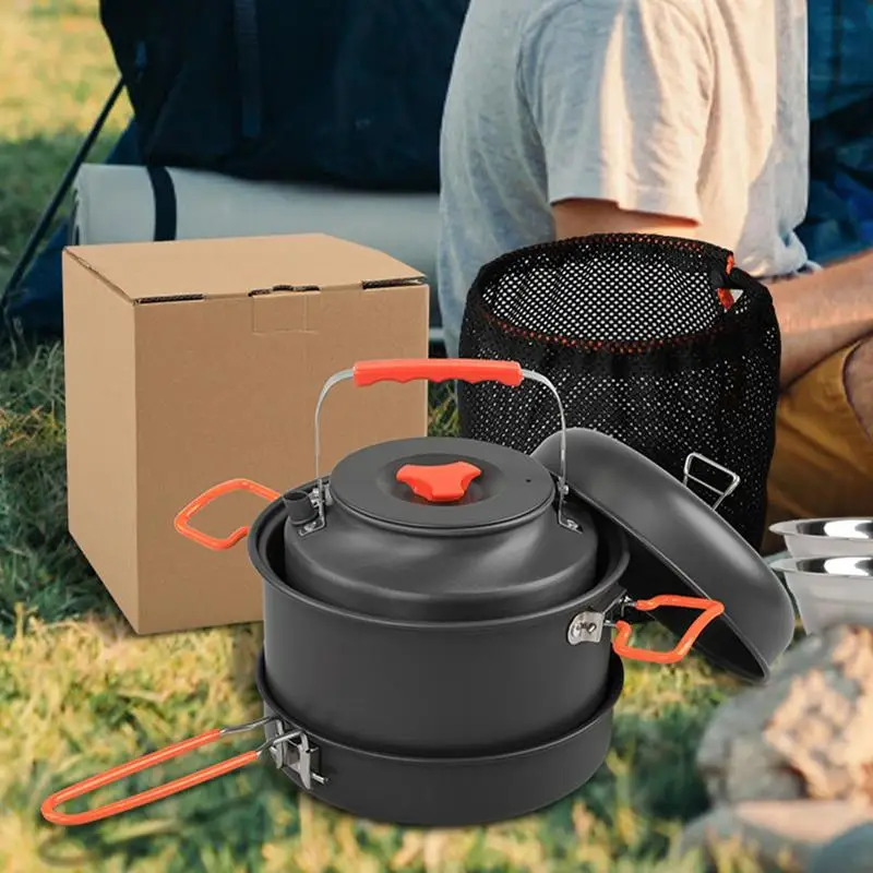 Camping Cooking Set Outdoor Lightweight Equipment Camping Cookware Kit For Traveling Trekking Hiking Supplies