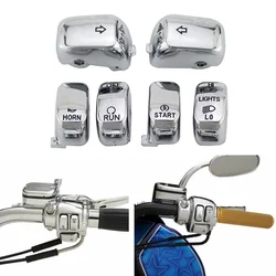 Motorrad Chrome Hand Control Schalter Gehäuse Kappen Schalter Kappe Kit Fit Für Harley Softail Sportster Dyna Modelle