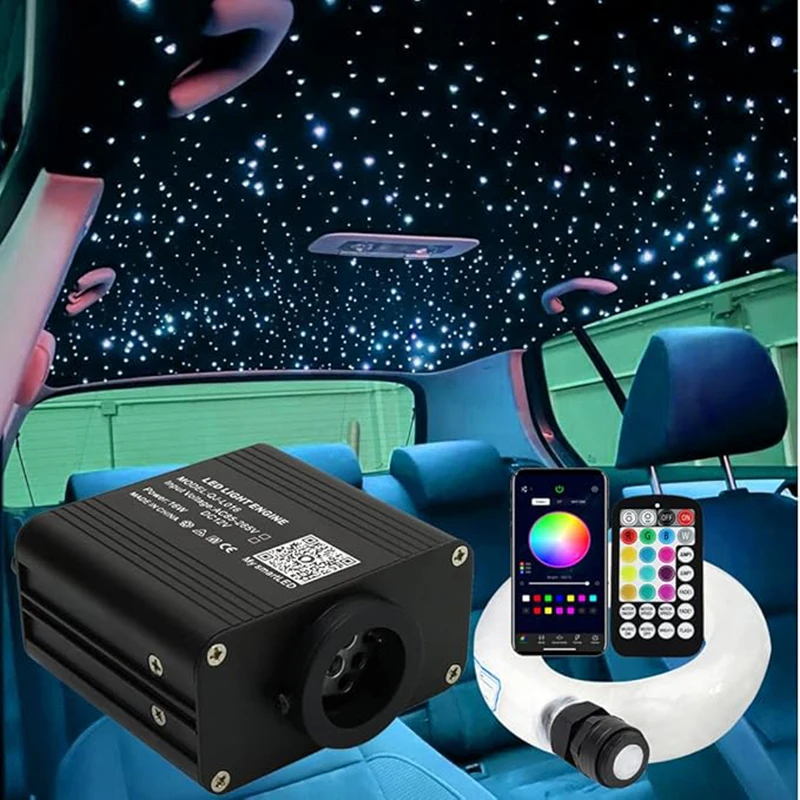 Optical fiber lamp Twinkle Star kit Bluetooth APP Smart Control Starry Car LED Kid Room Ceiling Sky Lighting Line Length 4m new
