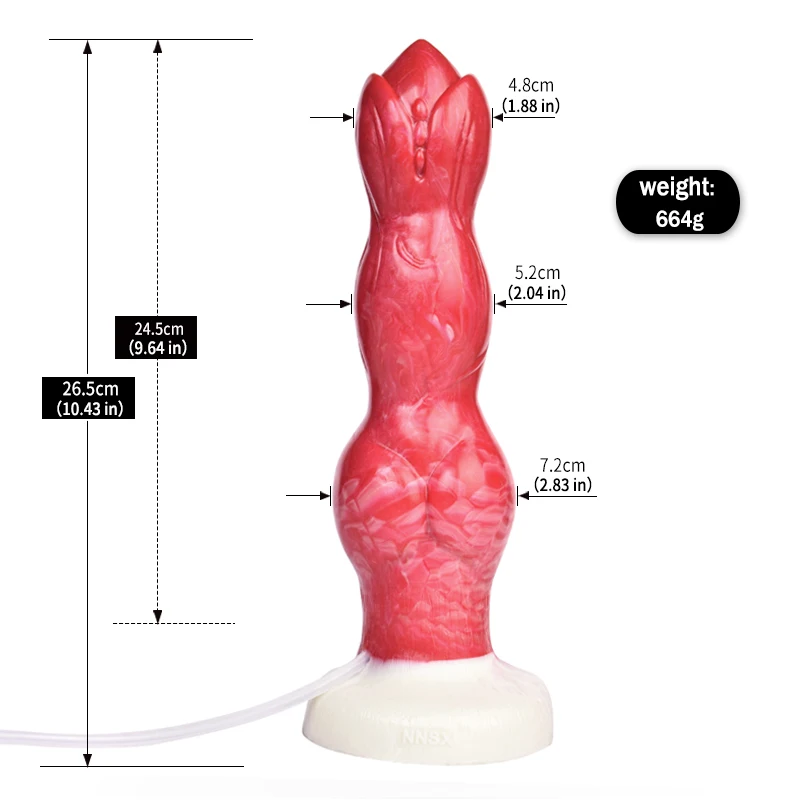 Esguichando Dog Knot Dildo com Ventosa para Casais Hands-Free Play, Grande Brinquedo Do Sexo De Silicone, Ejaculação, N-HFZS5048