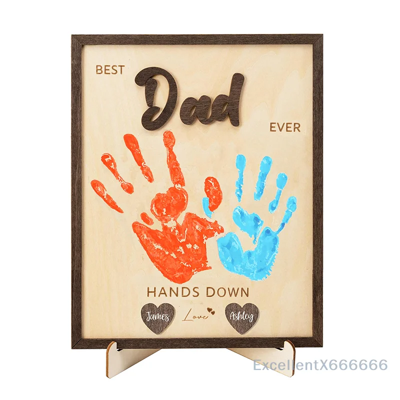 

Best Dad Ever Personalized Gift - DIY Handprint Wooden Sign for Father's Day from Kids