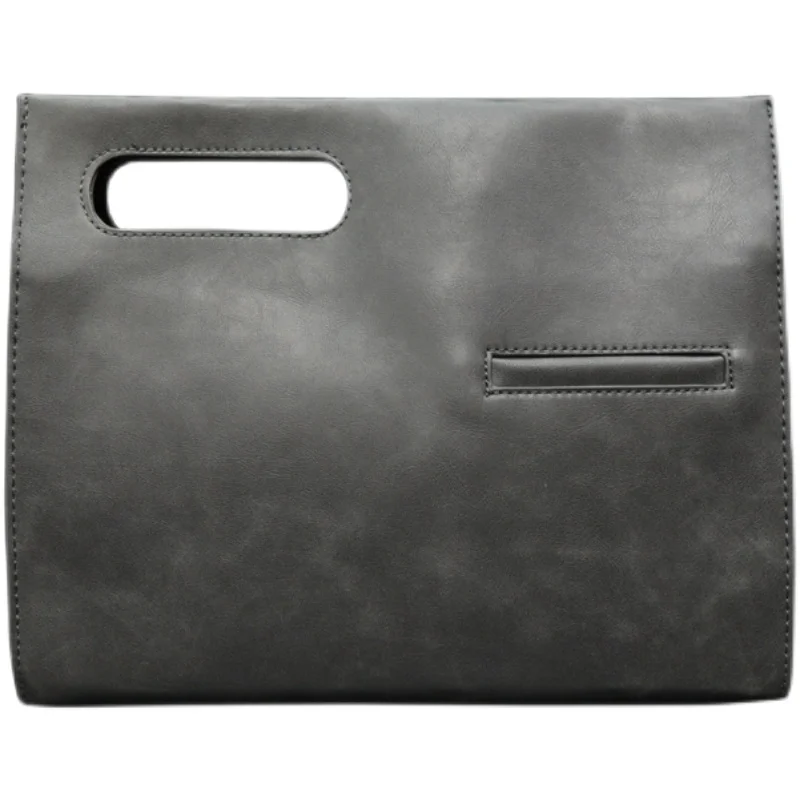 Xiao.p-Sac à main rétro en cuir PU pour hommes, petit sac gris, petit étui à bombes, mode masculine, haute qualité, nouveau design, unique initié