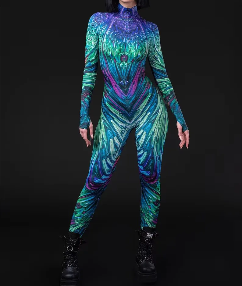 Unisex Steampunk 3D-Digitaldruck Halloween-Party Rollenspiel-Jumpsuit Damen Herren Cosplay-Kostüm Karneval Feiertags-Bodysuit – Detail 7