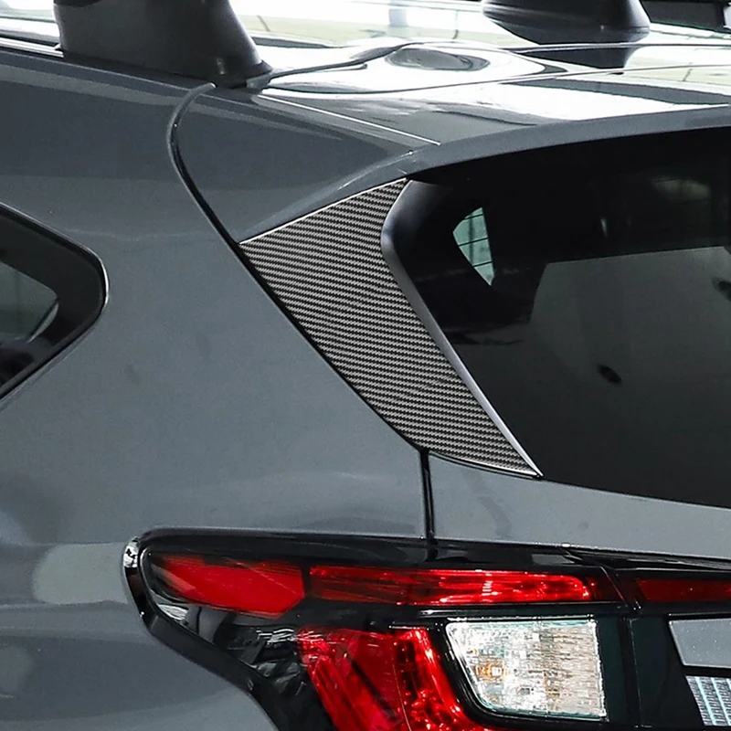 Для Subaru Crosstrek 2024 2025 углеродное волокно, задняя дверь автомобиля, треугольная стойка C, отделка хвостового крыла, наклейки, аксессуары-T45C