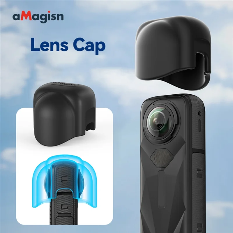 New-AMAGISN Silicone Lens Cap For Insta360 X5 For Insta360 X4 Lens Cover Action Camera Anti-Scratch Cover Accessories