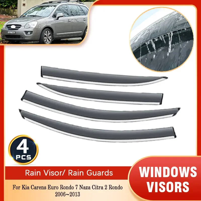 Rain Sunshade Window Visor For Kia Carens UN Euro Rondo 7 2006~2013 Windshield Deflectors Protective Auto Accessory Side Window