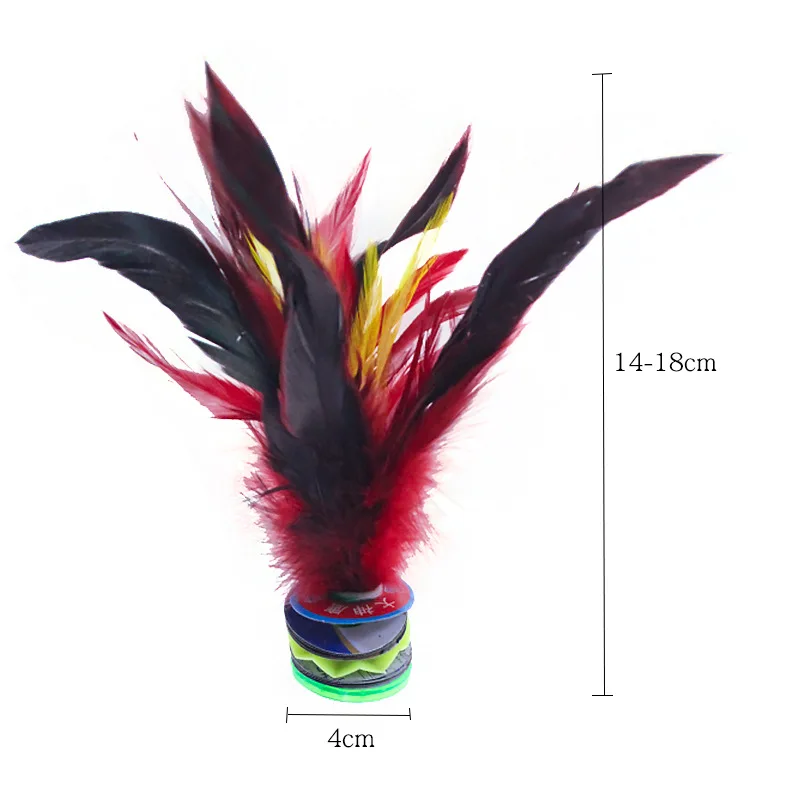 1pcs Feather ลูกขนไก่สีสัน Feathers ลูกขนไก่แบบพกพาเตะ Handwheel Feather ลูกขนไก่ฟิตเนสความบันเทิง