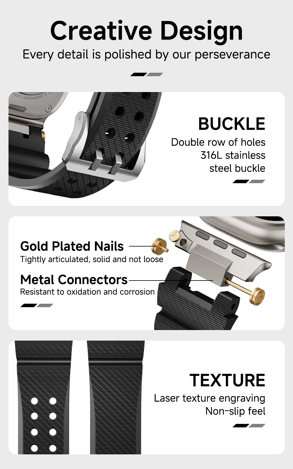 Ремешок для Apple Watch Ultra 2 Band 49 мм 44 мм 45 мм 46 мм Прочный металл + резина Силиконовый браслет iWatch Series 10 9 6 3 7 8 SE ремешки