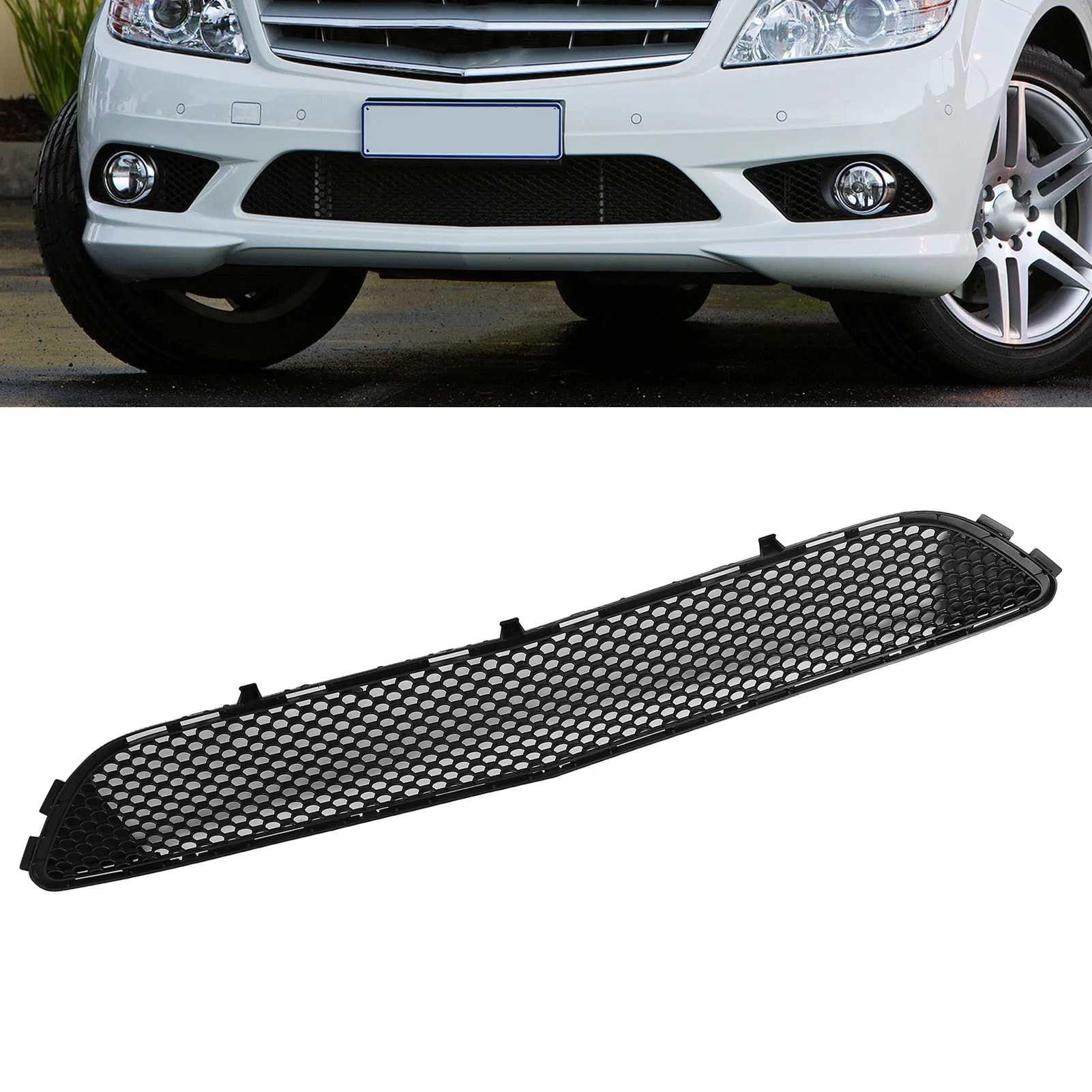 Front Bumper Grille Front Bumper Grille Lower Mesh Grill 2048850153 Replacement for  C‑Class W204 Amg Line 2008 to 2011 view 3