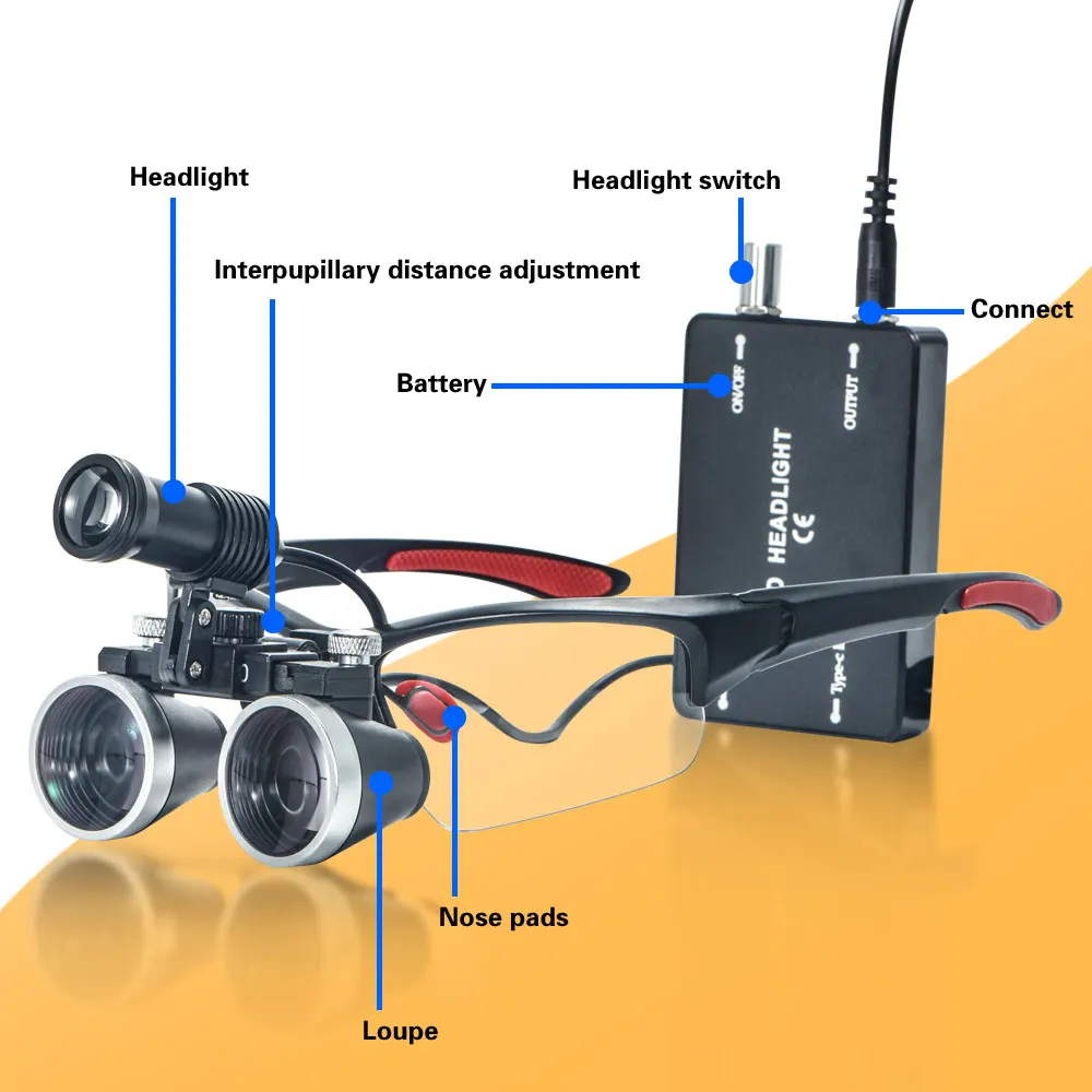 Exp 3.5X/2.5X with LED magnifying glass binocular dental magnifying glass surgical beauty medical magnifying glass