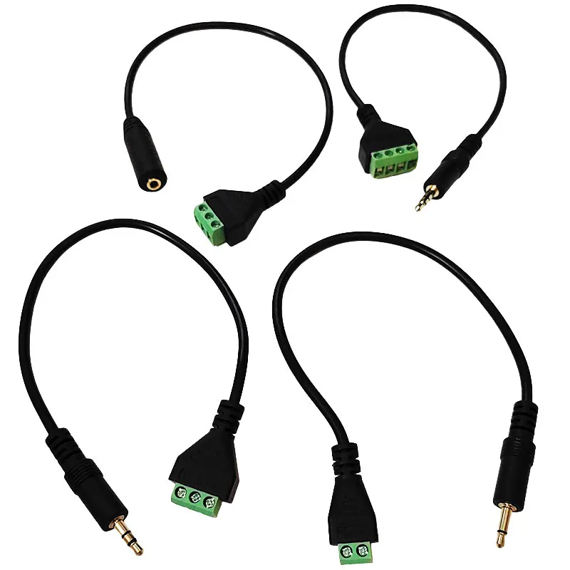 3.5mm 2-pole 3-pole 4-pole Stereo Male to AV Screw Video Balun Terminal 3.5 Audio Jack 3-pin male Terminal Block Plug Connector