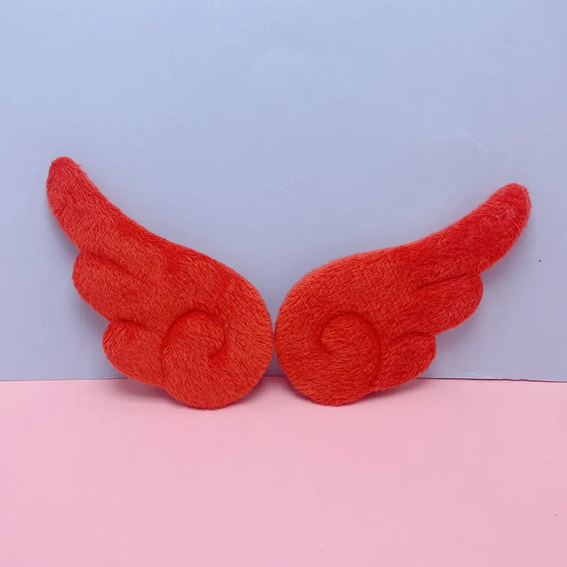 24Pcs 10x4.8CM Large Plush Angel wings Padded Applique For Hair Clip Accessories Shoes Hats Socks Decoration Patches