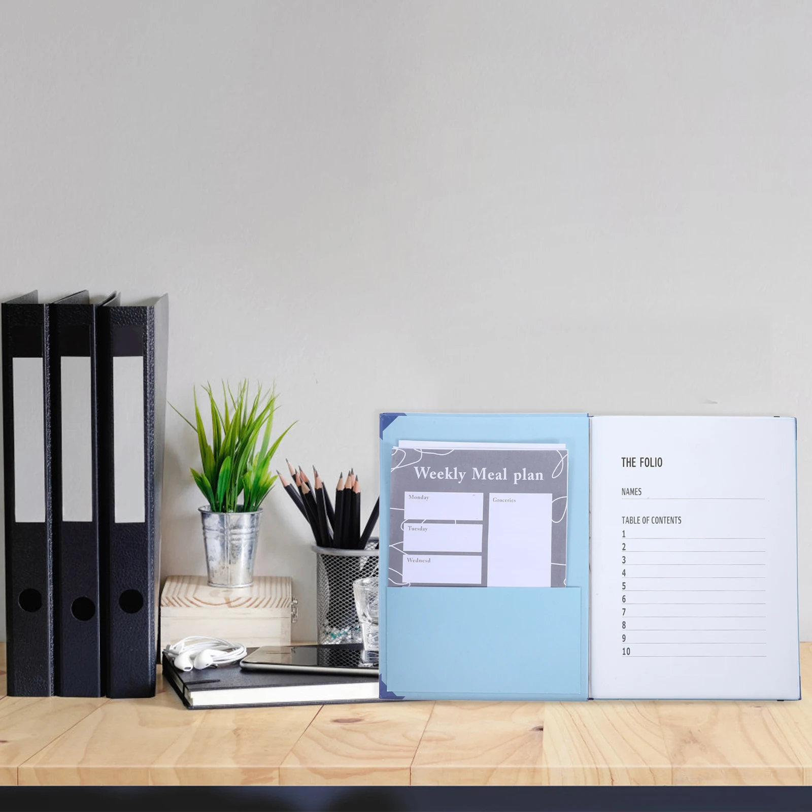 Folder Large Capacity Document Bag Portable Accordion Organizer Blue Multi Pocket Storage Folder Office Use