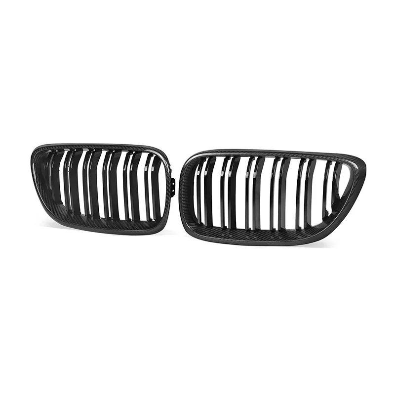 Real Carbon Fiber + ABS Front Double Slat Sport Kidney Grille Replacement Racing Grill For BMW 2 Series F22 F23 F87 M2 2014-2020