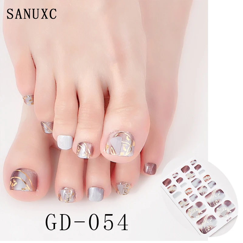 Wholesale Chaming Toe Nail Stickers High Quality Full Cover Manicure Sticker 3D Heart Shape Self Adhesive Stickers for Nails Art