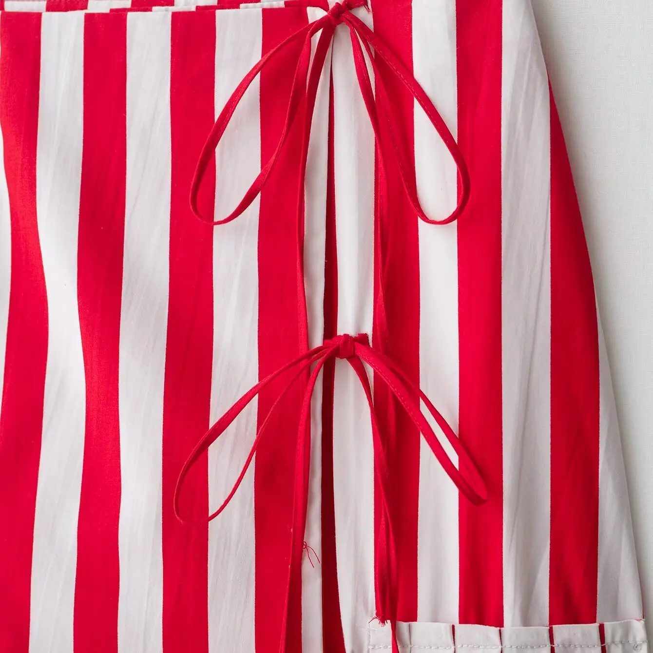 

High Waist Striped Knot Belt Midi Skirt Casual A-Line f-length Skirts for Women Autumn Season l Waist
