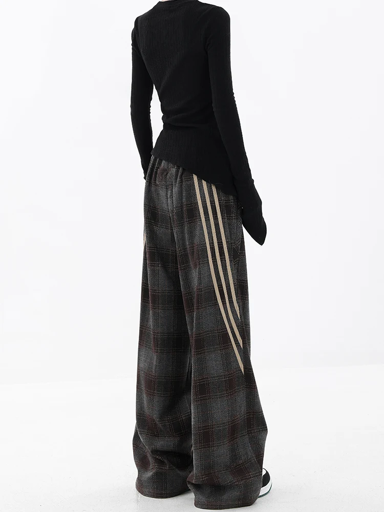 Spring and Autumn New Women's Pants, American Retro Patchwork Jeans, Loose Straight Leg Wide Leg Pants