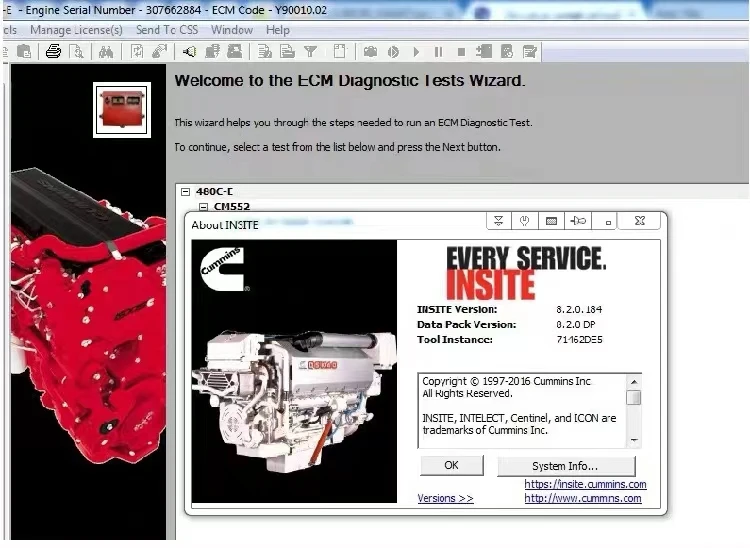 The latest Version Programmable Scanning Diagnostic Tester Tool Data Link Adapter Inline  + Software 8.7 for Cummins EFI Engine