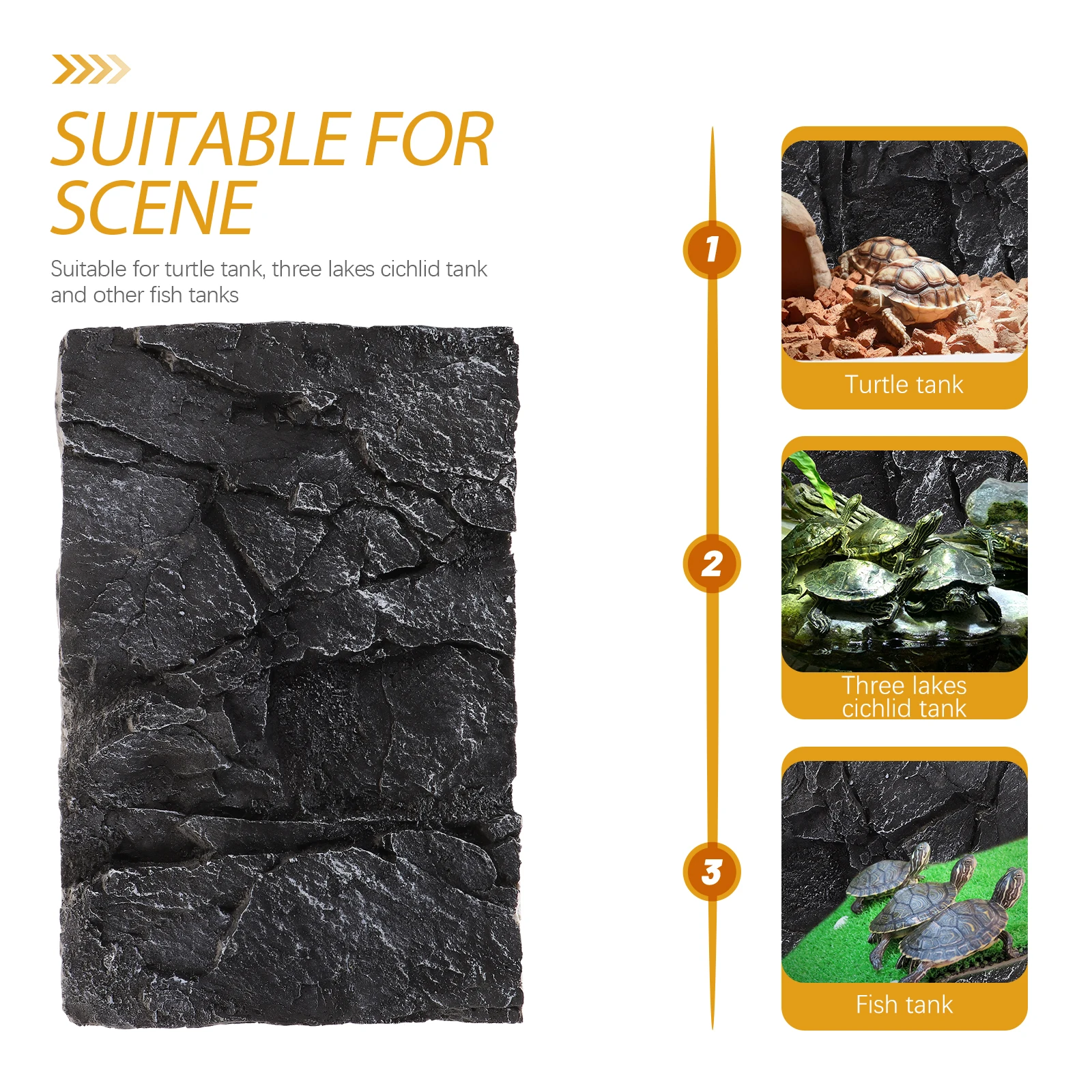 

Rock Decorative Panel 3D Realistic Reusable Aquarium Background Board For Reptile Tank Fish Turtle Habitat Decor