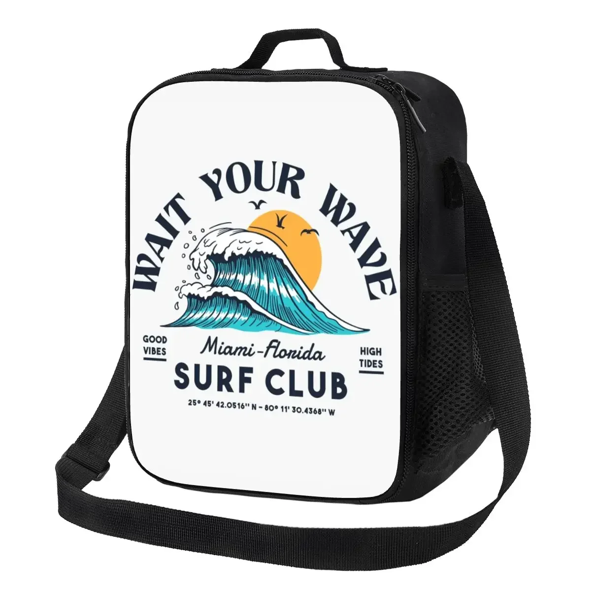 Custom Wait Your Wave Sure Club Lunch Bag Men Women Cooler Thermal Insulated Lunch Box for Kids School