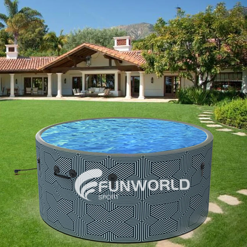 Funworldsport Drop Stitch Ice Bath Cold Plunge مع مبرد مياه لحمام الثلج البارد مع نظام التبريد