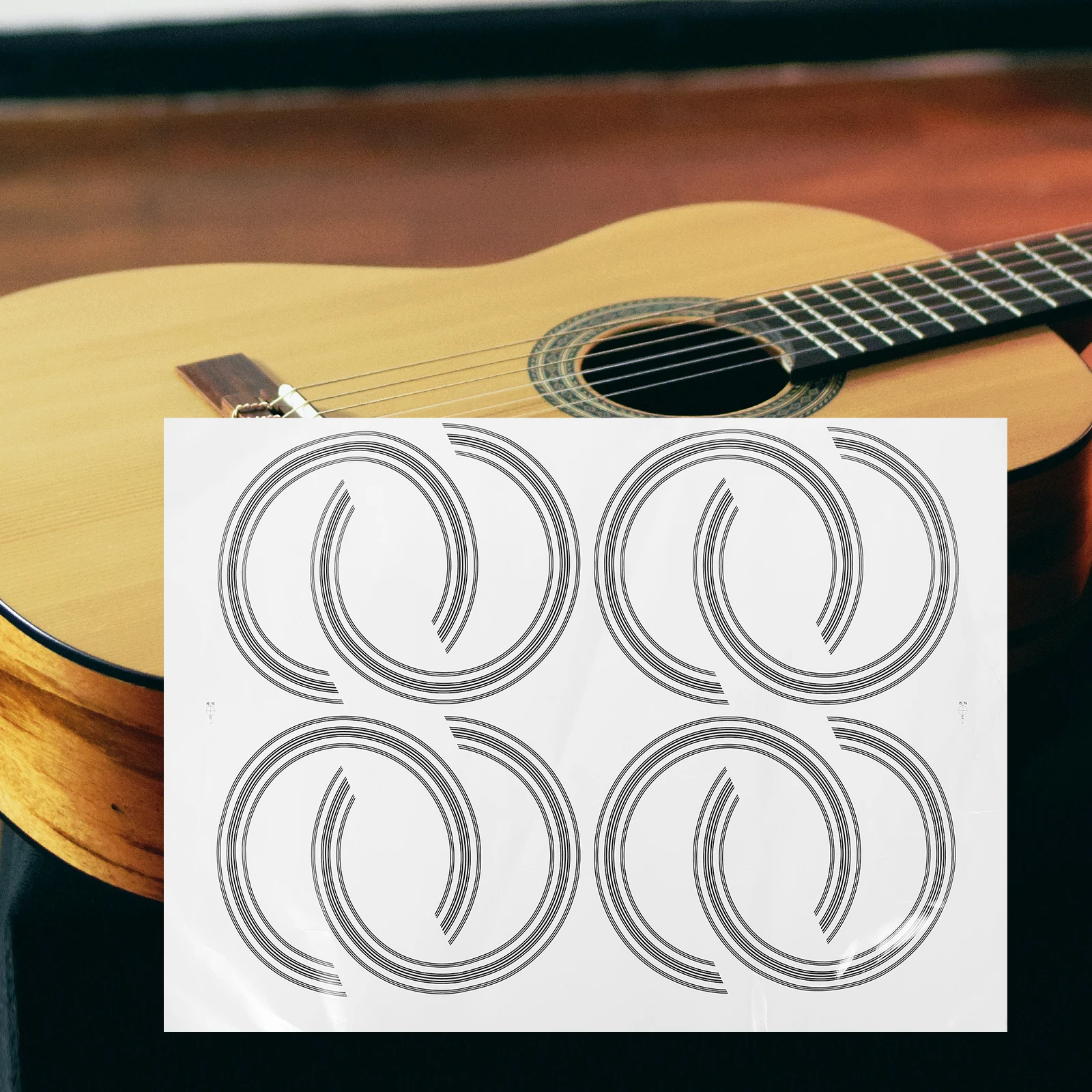 

8 Pcs Sticker for Sound Hole Guitar Oral Flower Inlay Stickers Self-adhesive Acoustic Soundhole Cover Decal