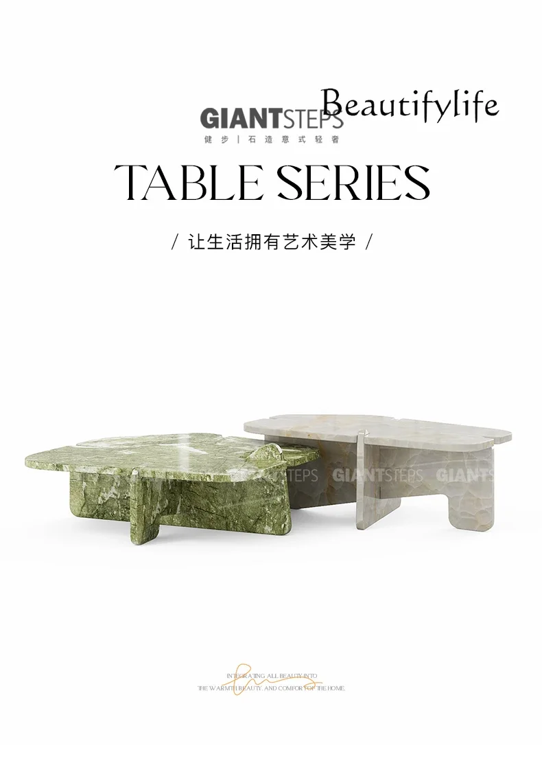 Vv BJ Natural Marble Master Design Italian Minimalist Personality Creative Tall And Short Combination Coffee Table Living Room