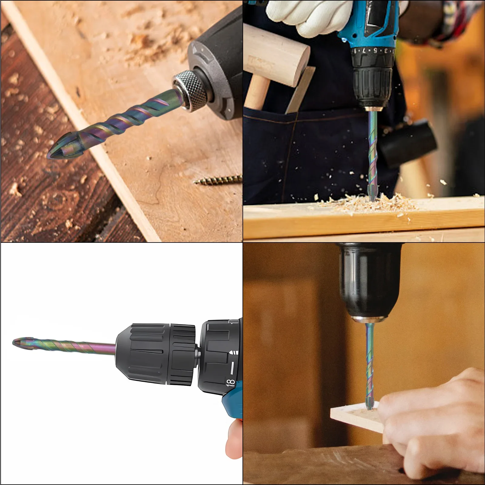 

Твердосплавные сверла профессионального класса (5 шт.) для сверления стекла и дерева. Включает размеры 6/8/10/12 мм.