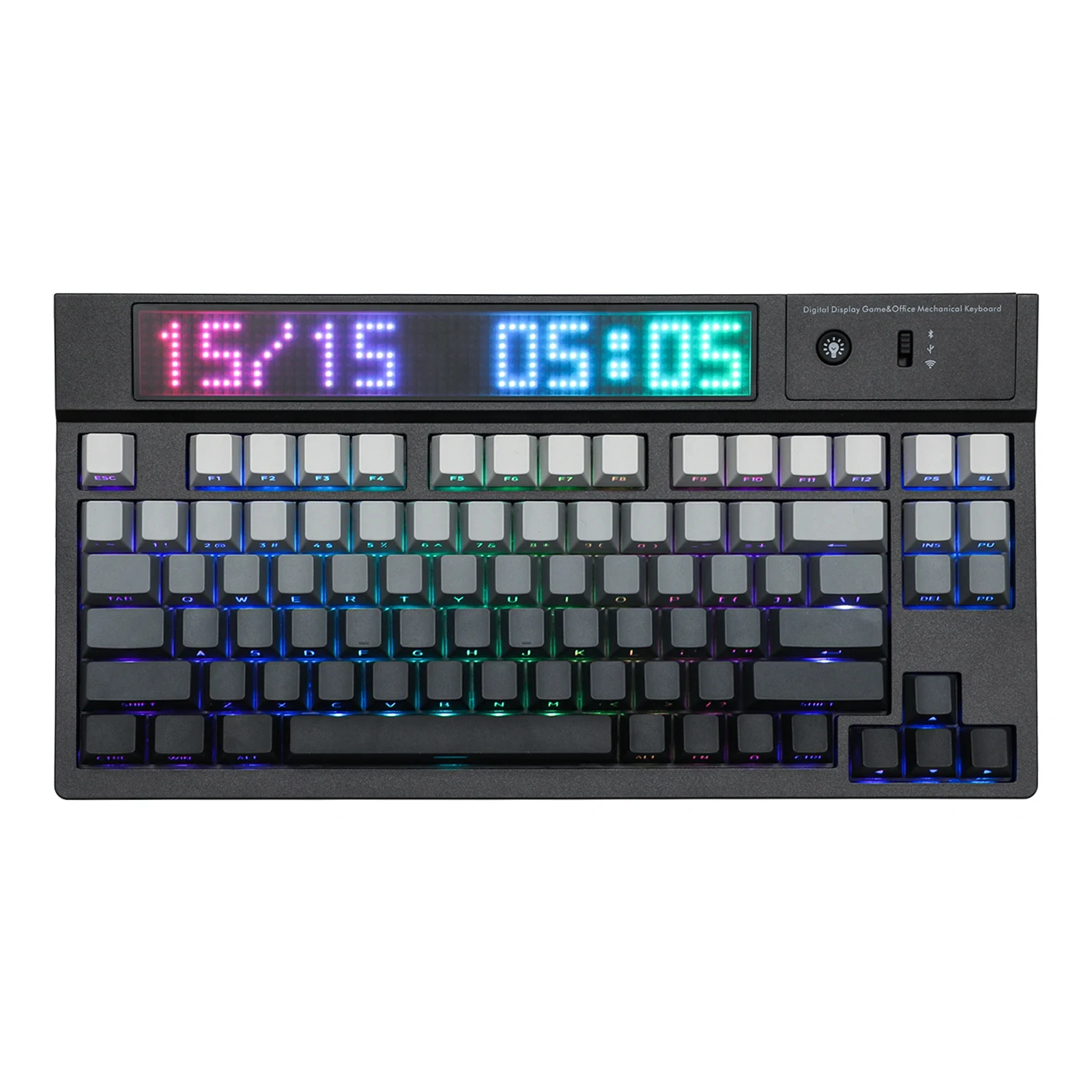 EPOMAKER DynaTab 75X 75% Compact Bluetooth&2.4G&Type-C Hot-swap Mechanical Keyboard with Custom Dot-Matrix RGB LED Screen