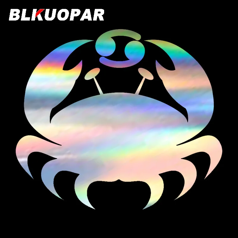 BLKUOPAR for Witchcraft Card with Astrology Cancer Zodiac Sign Car Stickers Laser Cartoon Decals Holography Windshield Decor